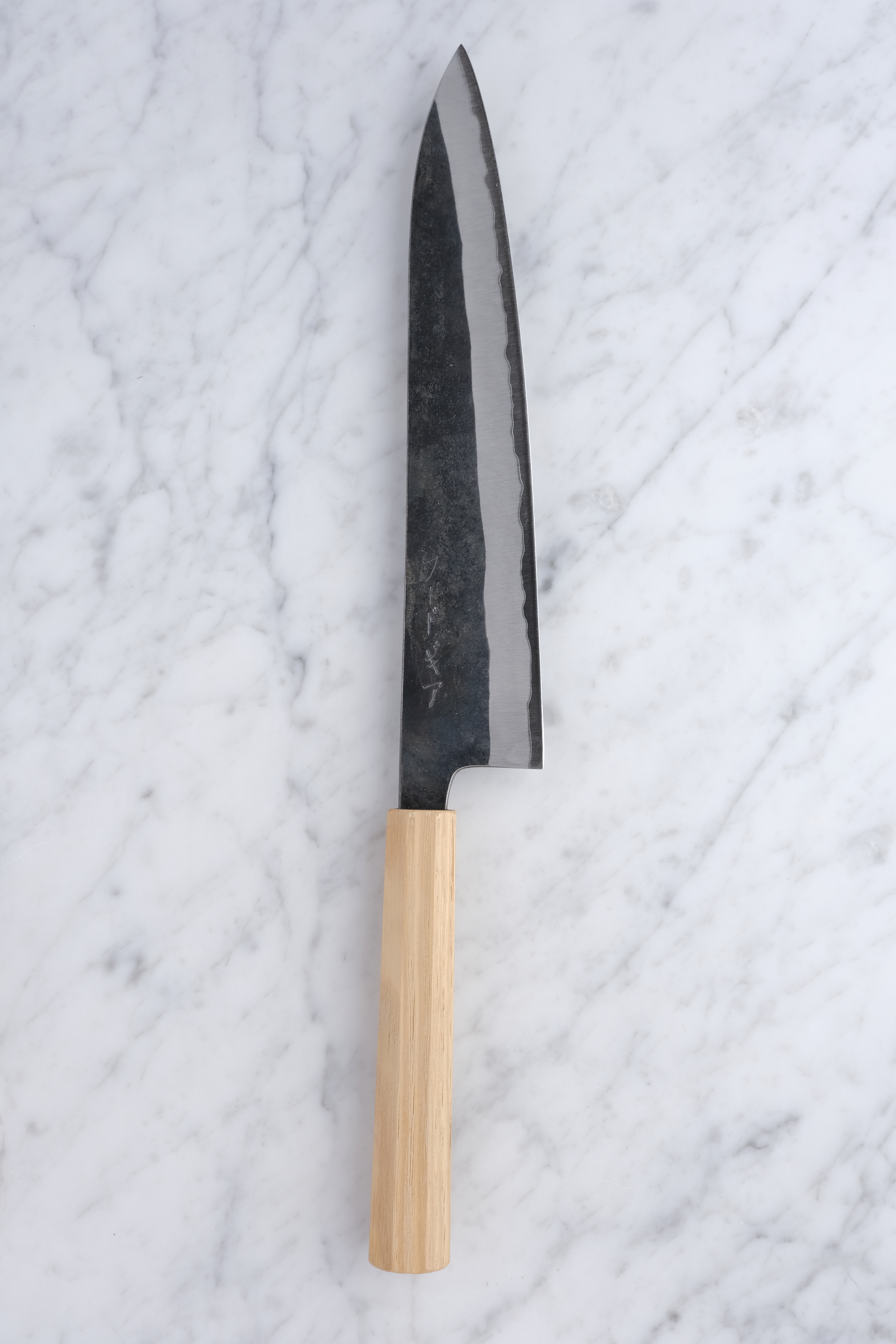 Foodgear Hamono 240 mm Gyuto - Blue 2 Stainless Clad - Chestnut handle
