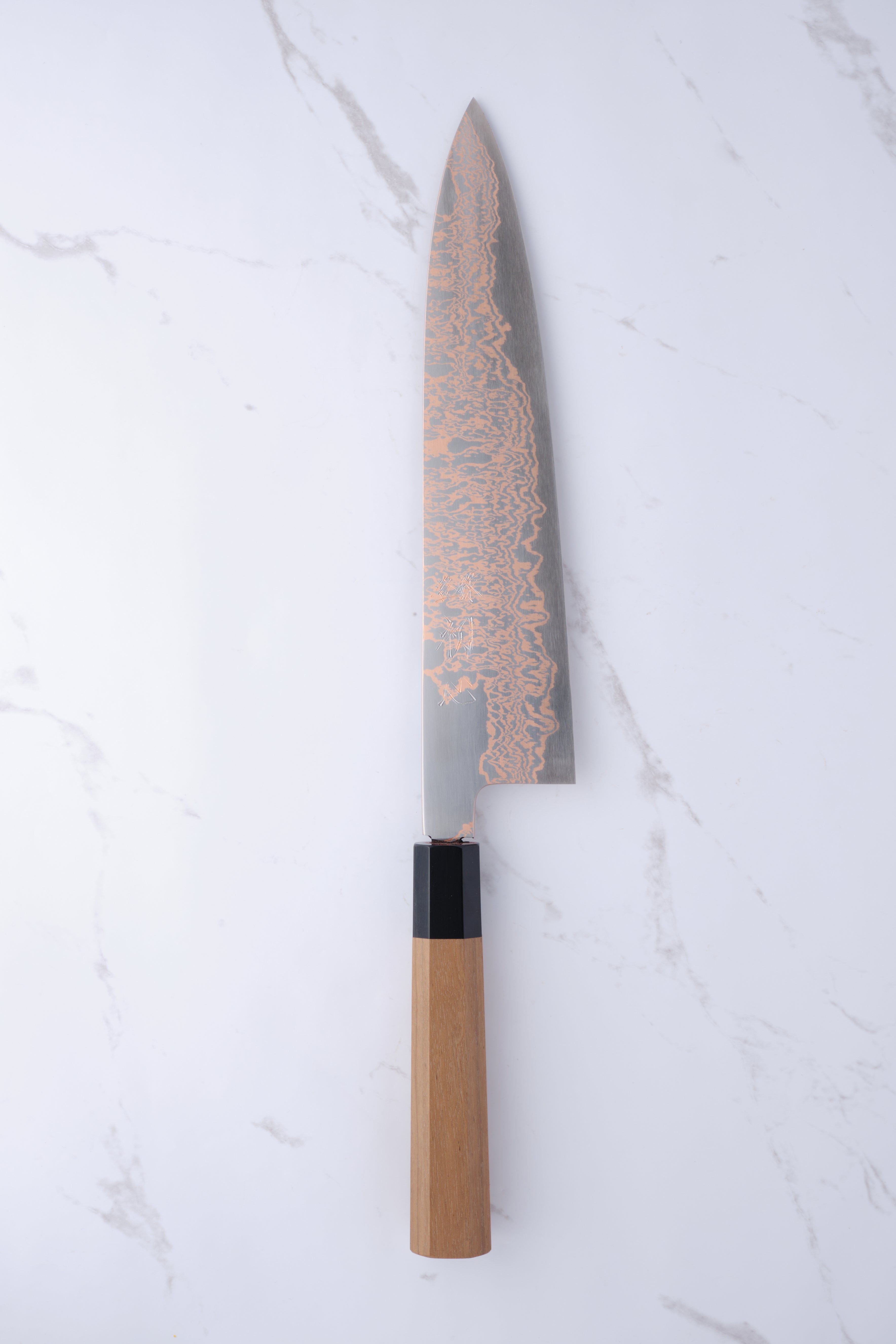 Hatsukokoro Yorokobi Rainbow Damascus SLD Walnut - 240 mm Gyuto